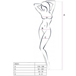 PASSION - WOMAN BS031 BODYSTOCKING BLANCO TALLA UNICA