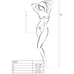 PASSION - WOMAN BS035 BODYSTOCKING BLANCO TALLA UNICA