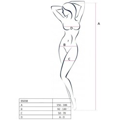 PASSION - WOMAN BS038 BODYSTOCKING BLANCO TALLA UNICA