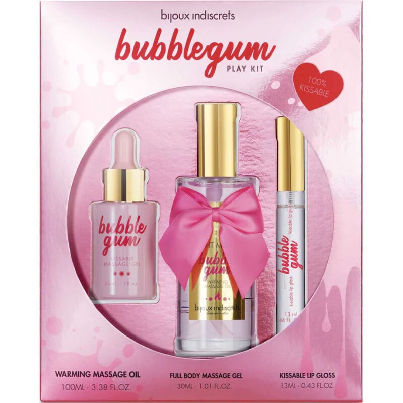 BIJOUX - INDISCRETS BUBBLEGUM PLAY KIT WITH OIL GEL  LIP GLOSS
