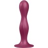 SATISFYER - DOUBLE BALL-R DILDO SILICONA GRANATE