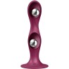 SATISFYER - DOUBLE BALL-R DILDO SILICONA AZUL