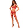 OBSESSIVE - LACELOVE SET TRES PIEZAS ROJO XS/S