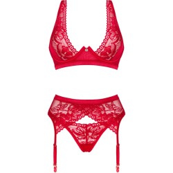 OBSESSIVE - LACELOVE SET TRES PIEZAS ROJO XL/XXL