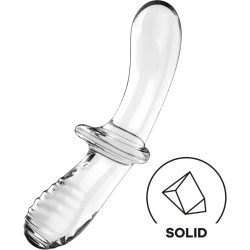 SATISFYER - DOUBLE CRYSTAL DILDO AZUL