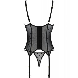 PASSION - MARINA CORSET  TANGA NEGRO S/M