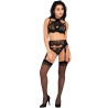 LIVCO CORSETTI FASHION - MAJALESA LC 90526 SUJETADOR + LIGUERO + PANTY BLACK