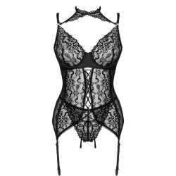 LIVCO CORSETTI FASHION - GIELLANDRA FOR THE SENSES COLLECTION CORSET + PANTY NEGRO