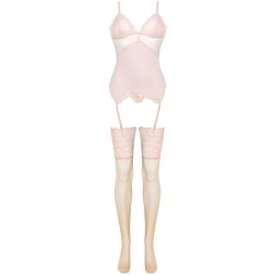 LIVCO CORSETTI FASHION - PERSINNE PEACH SET CORSET + PANTY + MEDIAS