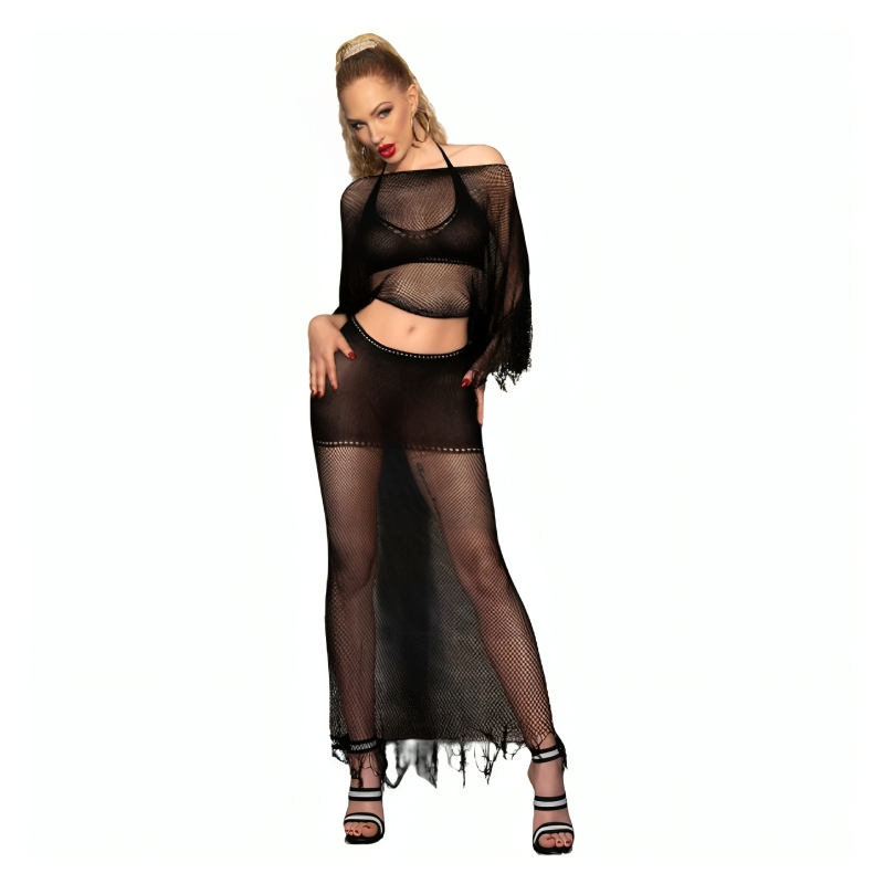 CHILIROSE - CR 4666 TOP  FALDA NEGRO S/M