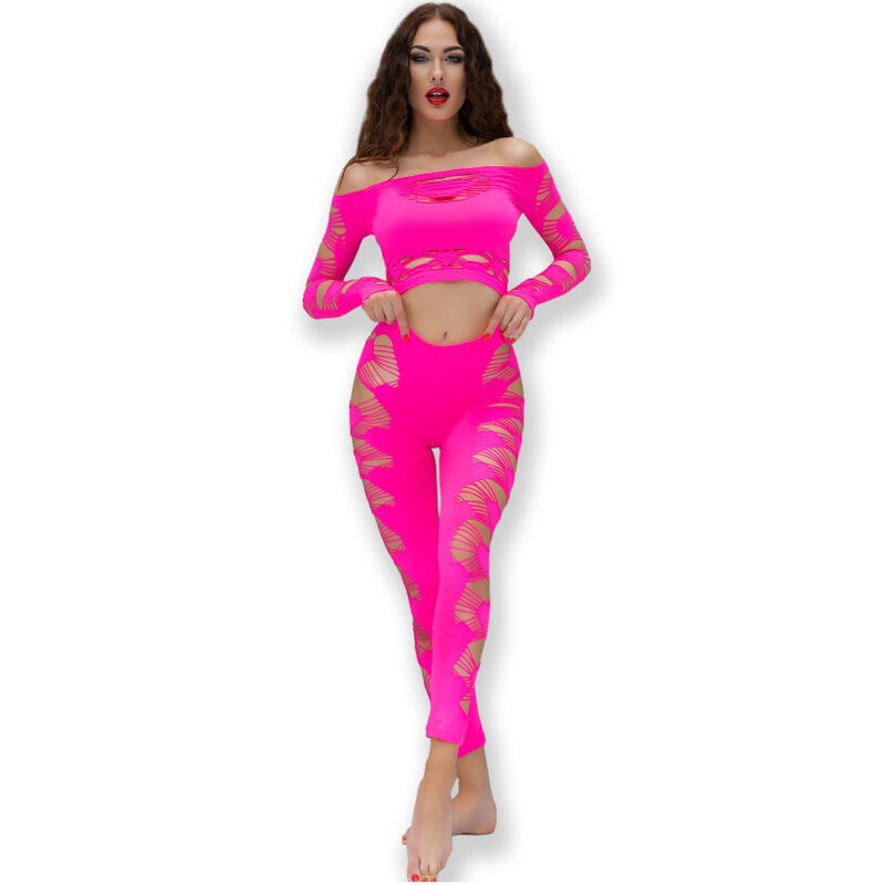 CHILIROSE - CR 4632 TOP  PANT FUCHSIA S/L