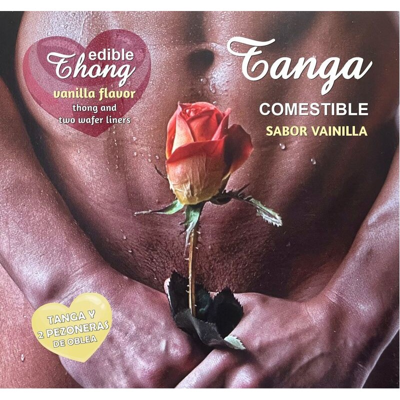 HOTFLOWERS - MEN''S THONG + 2 VANILLA WAFER NIPPLE /es/pt/en/fr/it/