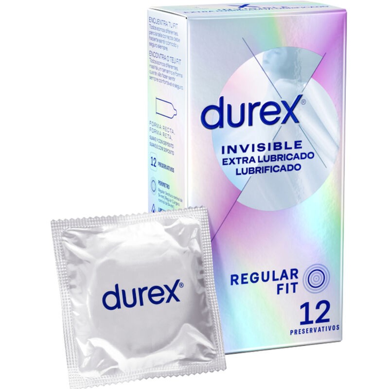 DUREX - PRESERVATIVOS INVISIBLE EXTRA LUBRICADO 12 UNIDADES