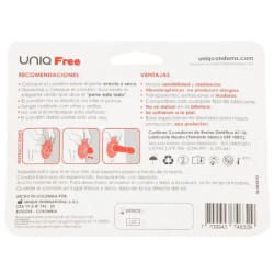 UNIQ - FREE PRESERVATIVOS CON ARO PROTECTOR SIN LATEX 3 UNIDADES