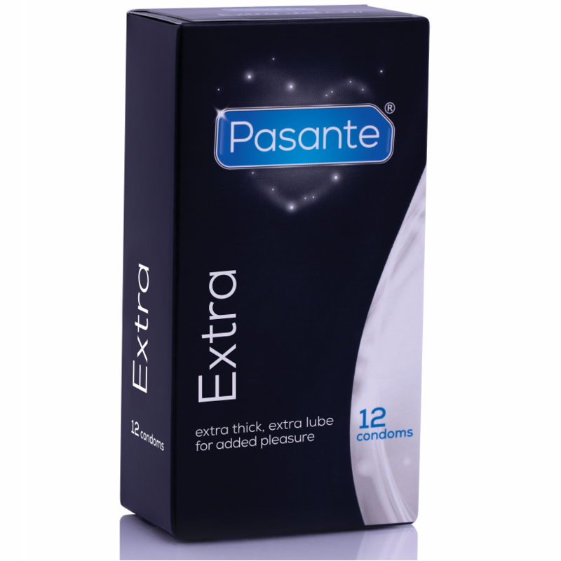 PASANTE - EXTRA EXTRA THICK CONDOMS WITH ADDITIONAL LUBRICATION 12 PACK