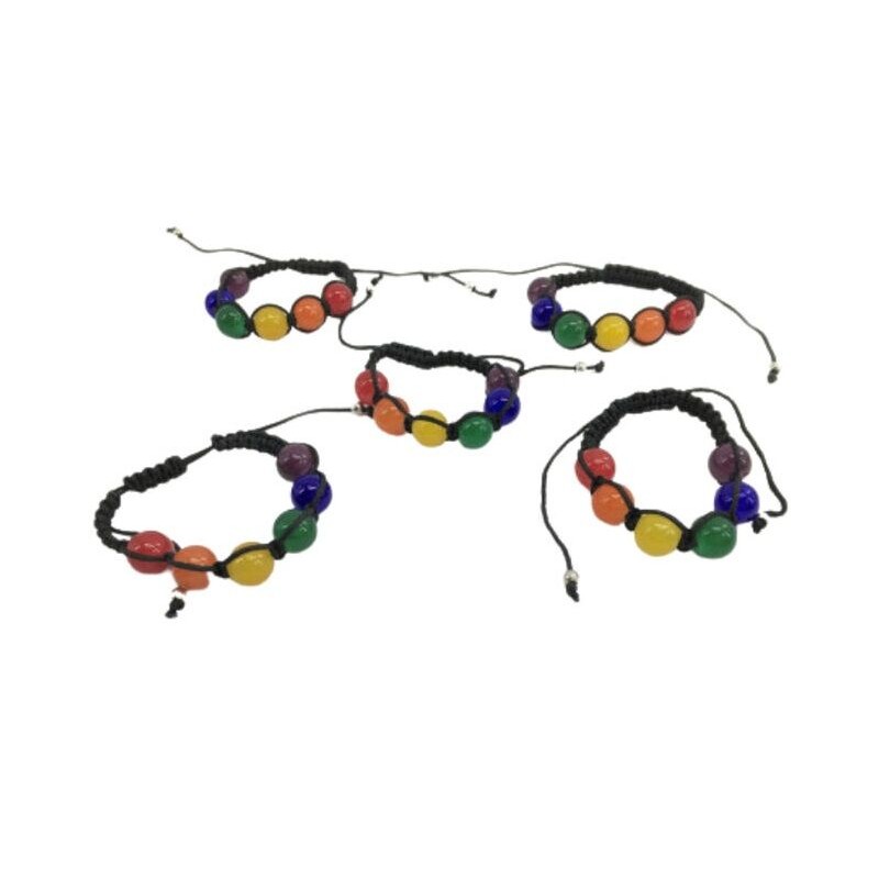 PRIDE - PULSERA BOLAS GRANDES BANDERA LGBT