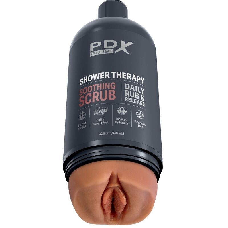 PDX PLUS - MASTURBADOR STROKER DISEÑO DISCRETO DE BOTE CHAMPU SOOTHING SCRUB CARAMELO