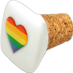 PRIDE - TAPON CERAMICA CORCHO CUADRADO CON BANDERA LGBT