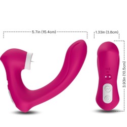 ARMONY - SECRETKISS ESTIMULADOR CON LENGUA CLITORIS  VIBRADOR CURVO FUCSIA