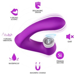 ARMONY - SECRETKISS ESTIMULADOR CON LENGUA CLITORIS  VIBRADOR CURVO VIOLETA