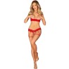 OBSESSIVE - INGRIDIA SET DOS PIEZAS CROTCHLESS ROJO XS/S