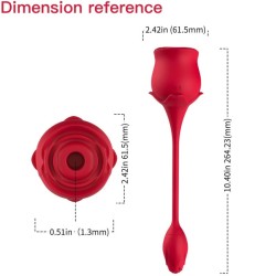 ARMONY - ROSA SUCCIONADOR DE CLITORIS  VIBRADOR 10 MODOS ROJO