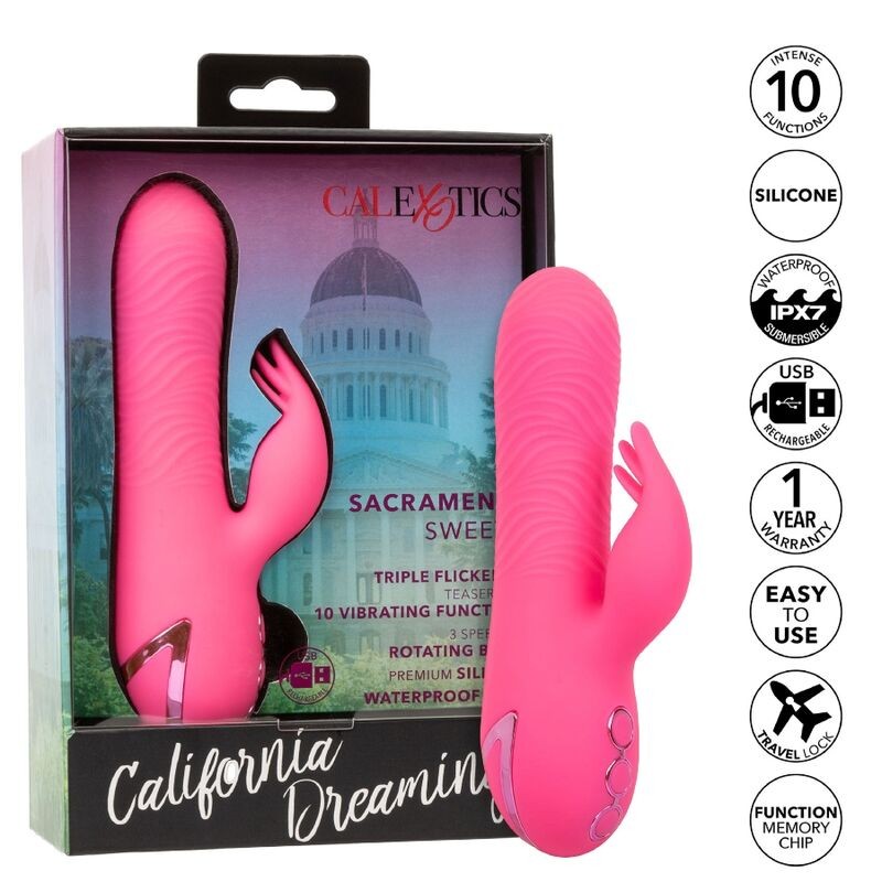 CALEXOTICS - SACRAMENTO SWEETIE VIBRADOR RABBIT ROSA BY CALIFORNIA DREAMING