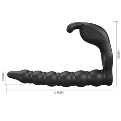 PRETTY LOVE - BLACKNEY ANILLO PENE CON PLUG VIBRADOR NEGRO