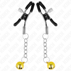 KINK - GOLD JINGLE BELL PENDANT NIPPLE CLAMPS 6 CM