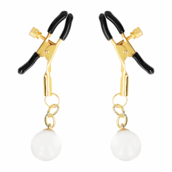 KINK - GLASS BEAD NIPPLE CLAMPS GOLD 6 CM