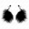 KINK - FEATHER NIPPLE CLAMP BLACK 7 CM