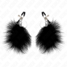 KINK - PINZAS PARA PEZONES CON PLUMA NEGRO 7 CM