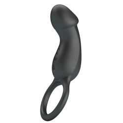 PRETTY LOVE - TRAE ANILLO VIBRADOR CON ESTIMULADOR NEGRO