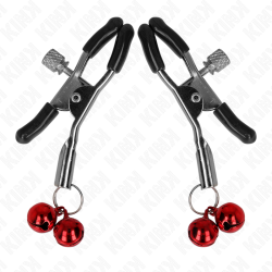 KINK - PINZAS PARA PEZONES CON DOBLE CAMPANILLA ROJO 6 CM