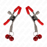 KINK - PINZAS PARA PEZONES ROJAS CON DOBLE CAMPANILLA ROJO 6 CM