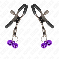 KINK - PINZAS PARA PEZONES CON DOBLE CAMPANILLA VIOLETA 6 CM