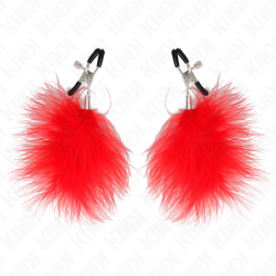 KINK - FEATHER NIPPLE CLAMP RED 7 CM