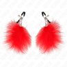 KINK - PINZAS PARA PEZONES CON PLUMA ROJO 7 CM