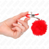 KINK - PINZAS PARA PEZONES CON POMPÓN ROJO 6 CM