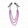 KINK - PINZAS PARA PEZONES CON TRIPLE CADENA VIOLETA 20/23/28 CM