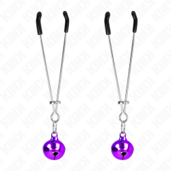 KINK - PINZAS PARA PEZONES FINA CON CASCABEL VIOLETA 7 CM