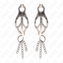 KINK - JAPANESE CLOVER NIPPLE CLAMPS WITH LITTLE CHAINS SILVER