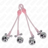 KINK - PINZAS PARA PEZONES LUMINOSAS FORMA CALABERA CON CASCABEL SONORO AJUSTABLE ROSA / PLATEADO