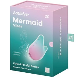 SATISFYER - MERMAID VIBES ESTIMULADOR  VIBRADOR MENTA Y ROSA