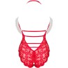 LIVCO CORSETTI FASHION - SANTAS LACE LADY BODY CROTCHLESS NAVIDEÑO S/M