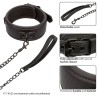 CALEXOTICS - NOCTURNAL COLLAR  LEASH LEATHER ADJUSTABLE BLACK