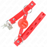 KINK - MORDAZA DE BOLA 4 CM TPE CON CANDADO ROJO 60 x 2 CM