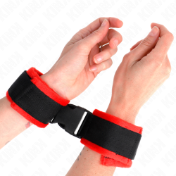 KINK - NYLON BIND HOOKLOOP WRIST RESTRAINTS BLACK MODEL 1 AJDUSTABLE 25-35 CM X 6 CM
