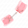 KINK - FURRY LINED WRIST RESTRAINTS PINK ADJUSTABLE 17-31 CM X 7 CM