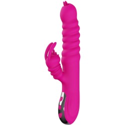 ARMONY - VIBRADOR MULTIFUNCION RABBIT DOBLE LENGUA EFECTO CALOR FUCSIA